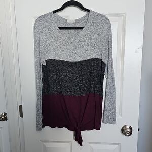 Stylish Color Block Long Sleeve Top